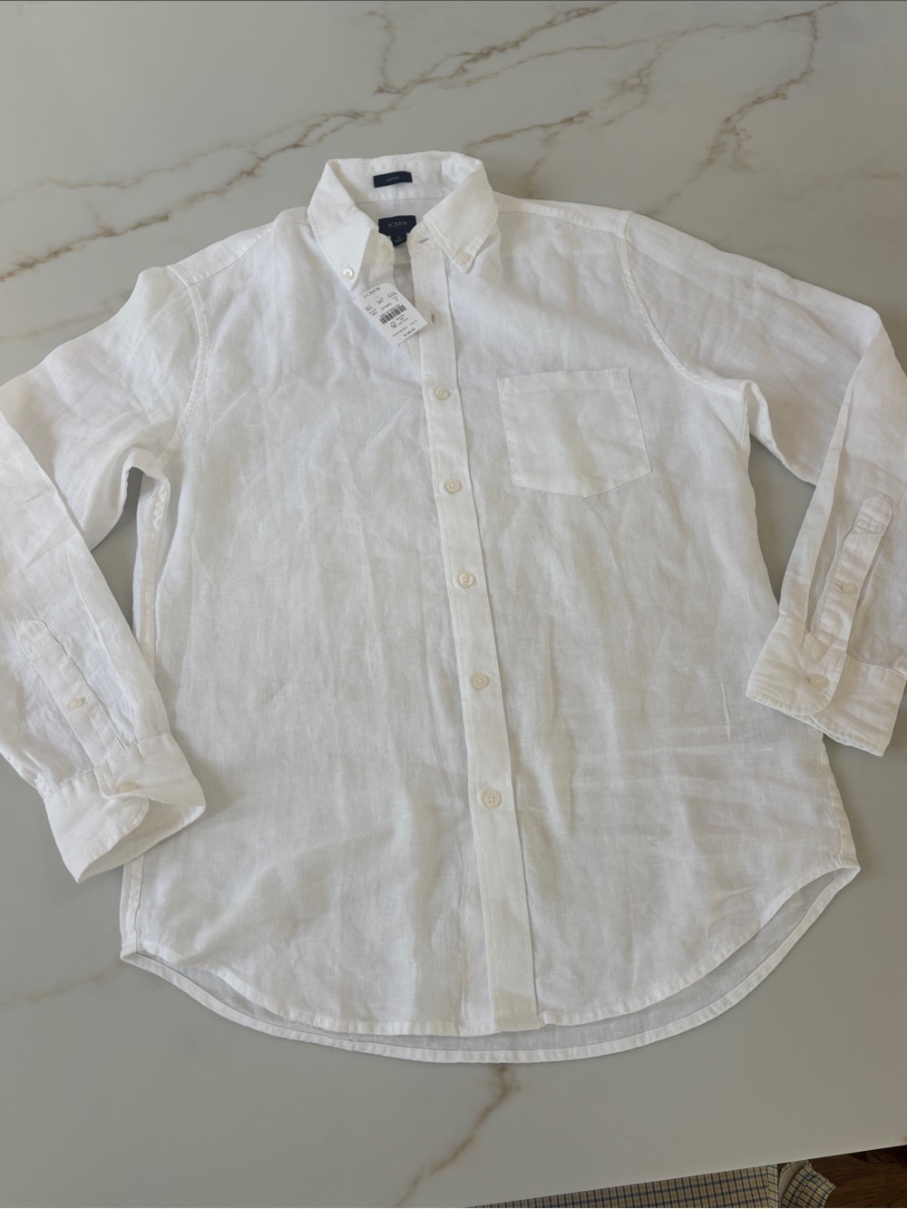 NWT J.Crew Classic White Linen Shirt - women's Small
